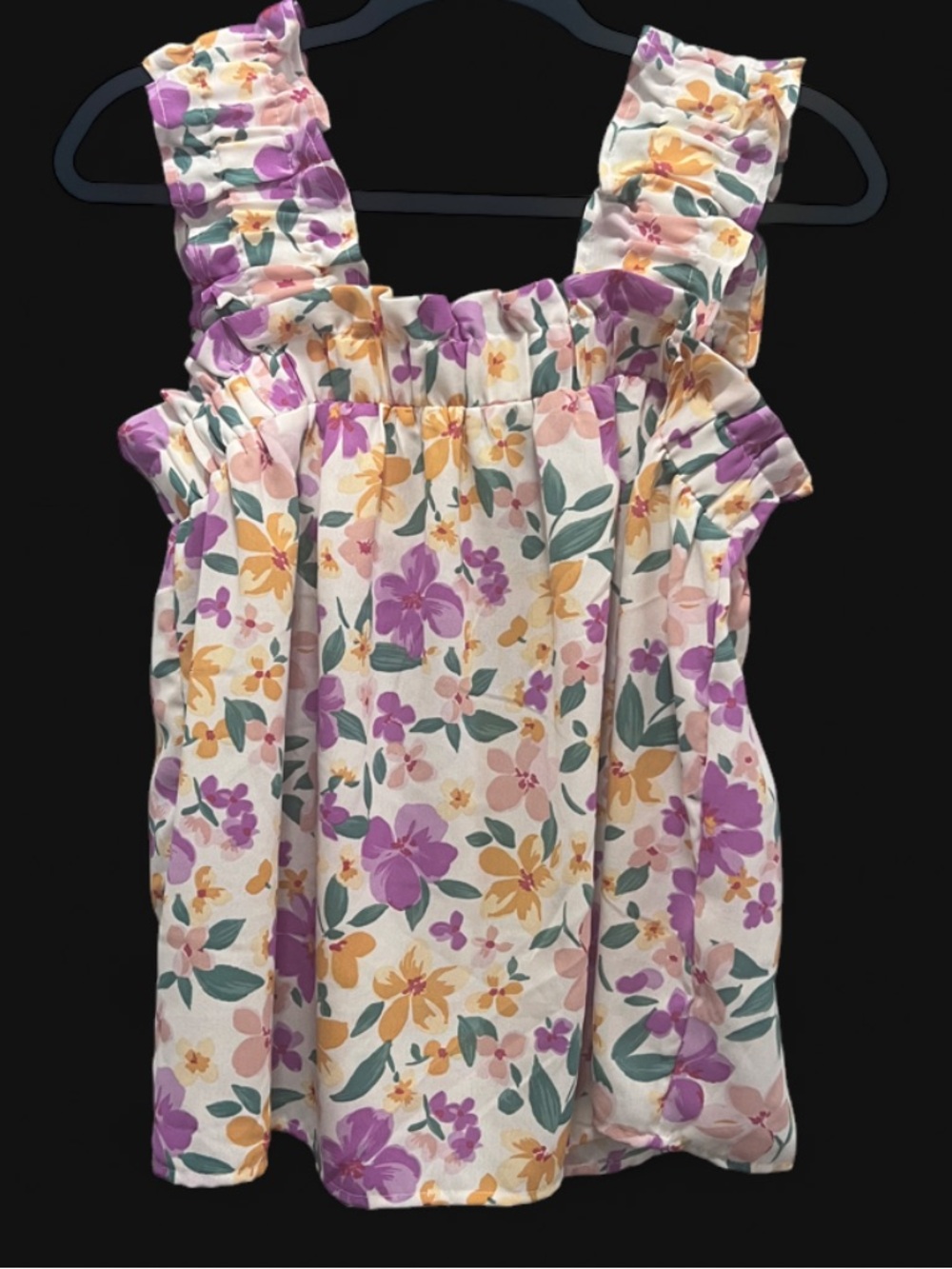 Perch by Blu Pepper Floral Multicolor Floral Top Size 1XL